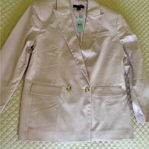 Ann Taylor Light Pink Double-Breasted Blazer